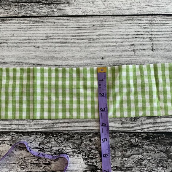 Vintage Apron Gingham Eyelet Ruffle Trim Square Neck Cottagecore Coquette Top - Picture 12 of 12